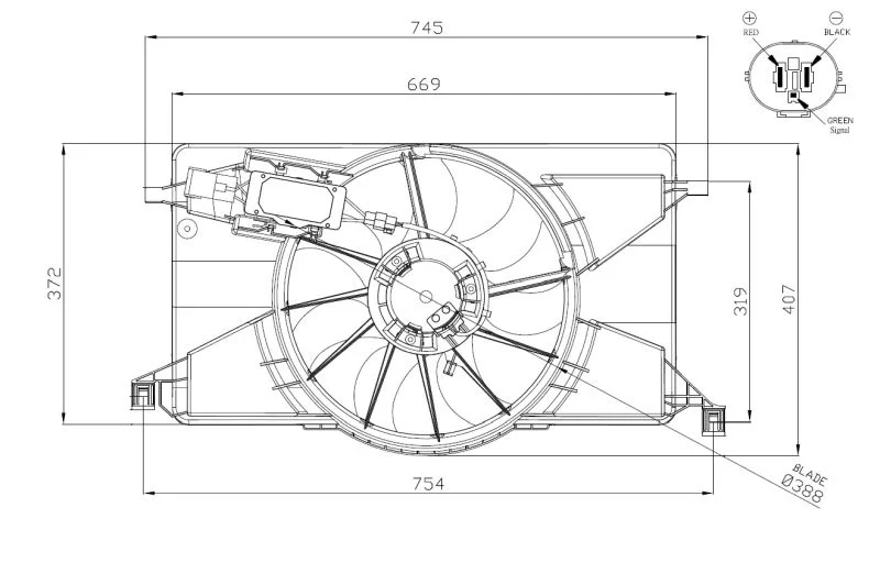 Fan, engine cooling NRF 47959