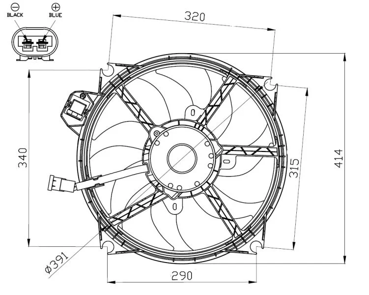 Ventilador, refrigeração do motor NRF 47965