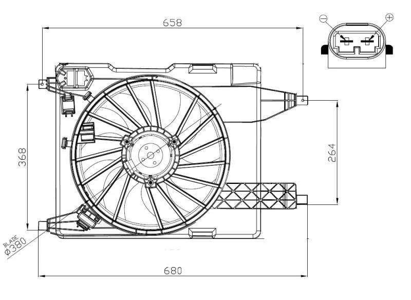 Ventilador, refrigeração do motor NRF 47966