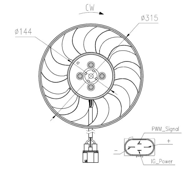 Ventilador, refrigeração do motor NRF 47970