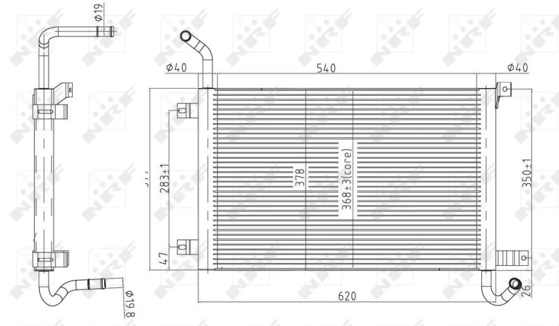 Radiator, engine cooling NRF 50145