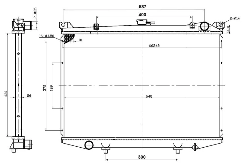 Radiator, engine cooling NRF 503492