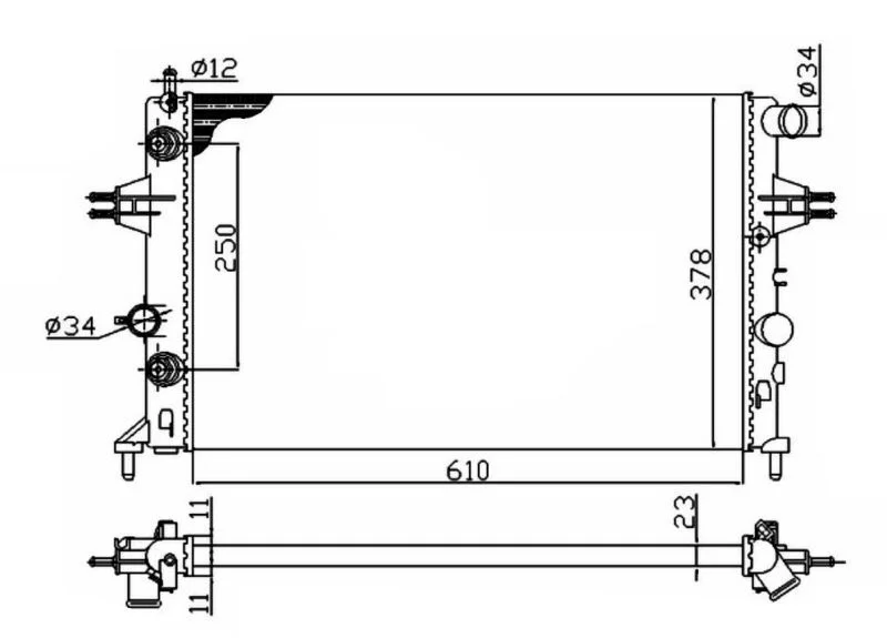 Radiador, arrefecimento do motor NRF 50562A