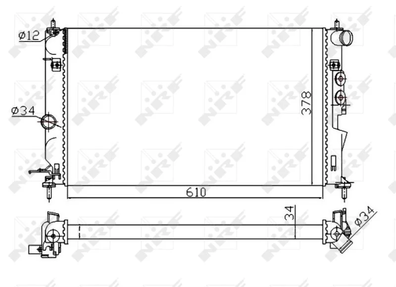Radiador, arrefecimento do motor NRF 50563A