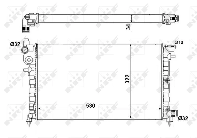 Radiador, arrefecimento do motor NRF 509502A