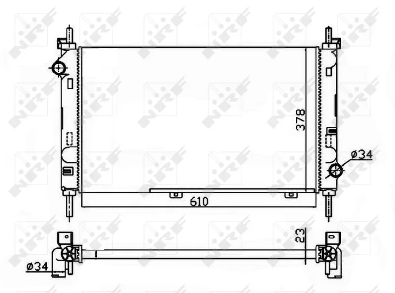 Radiator, engine cooling NRF 509528A