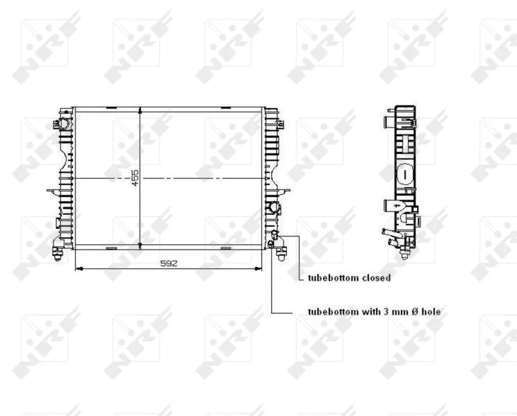 Radiator, engine cooling NRF 509729