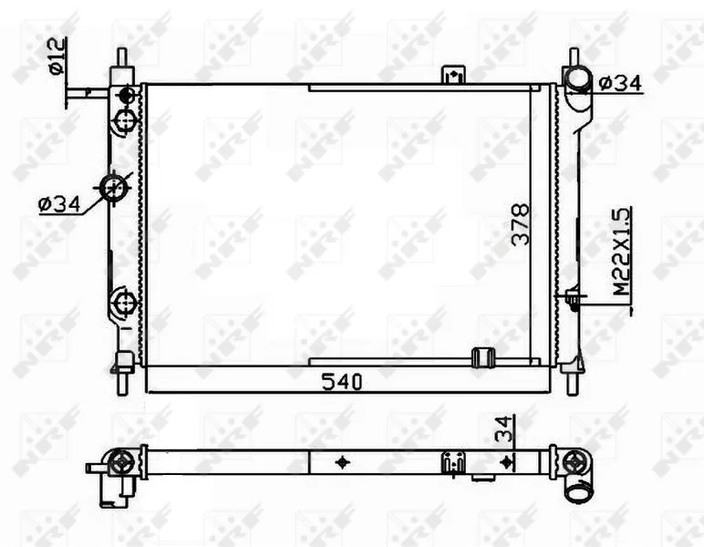 Radiator, engine cooling NRF 514647