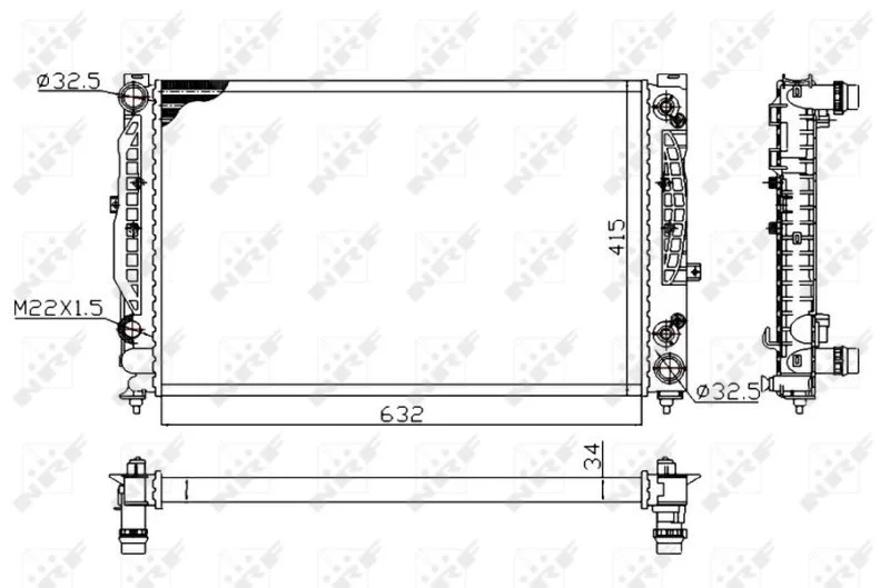 Radiator, engine cooling NRF 519504A