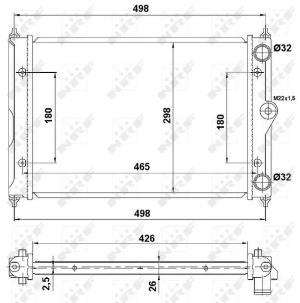 Radiator, engine cooling NRF 519505