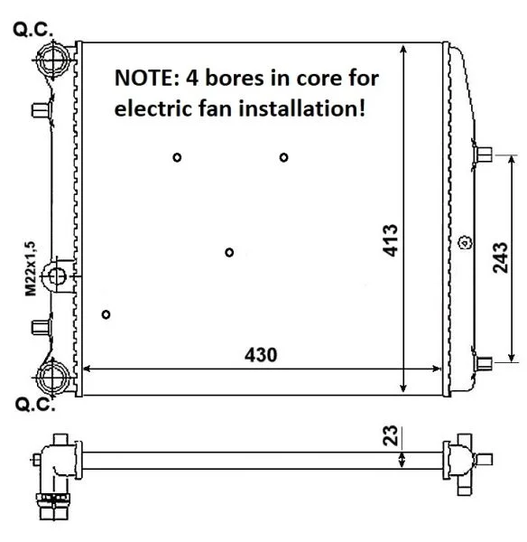 Radiador, arrefecimento do motor NRF 53021A