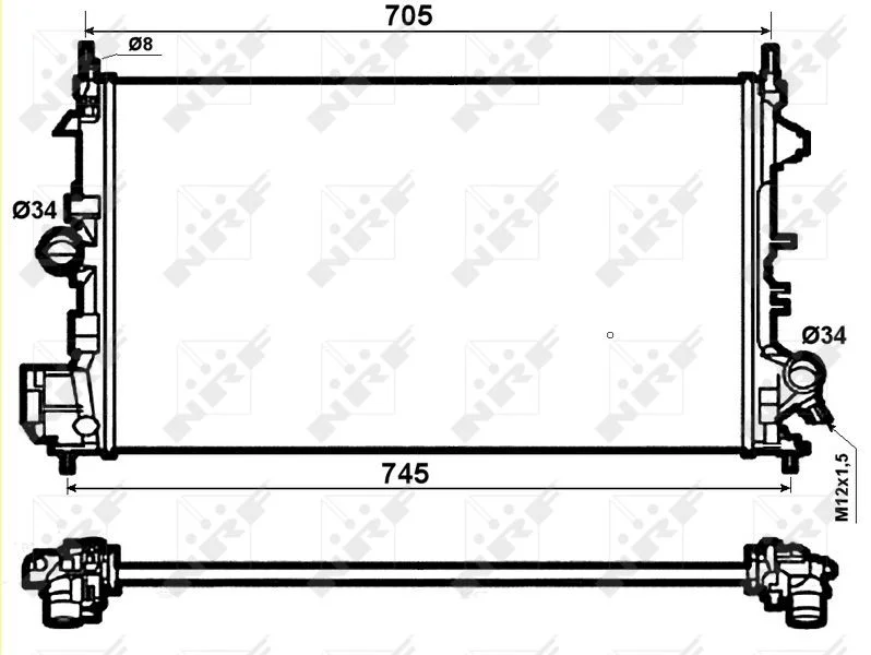 Radiador, arrefecimento do motor NRF 53074