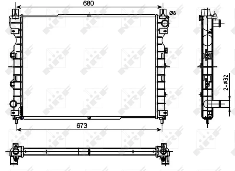 Radiator, engine cooling NRF 53096