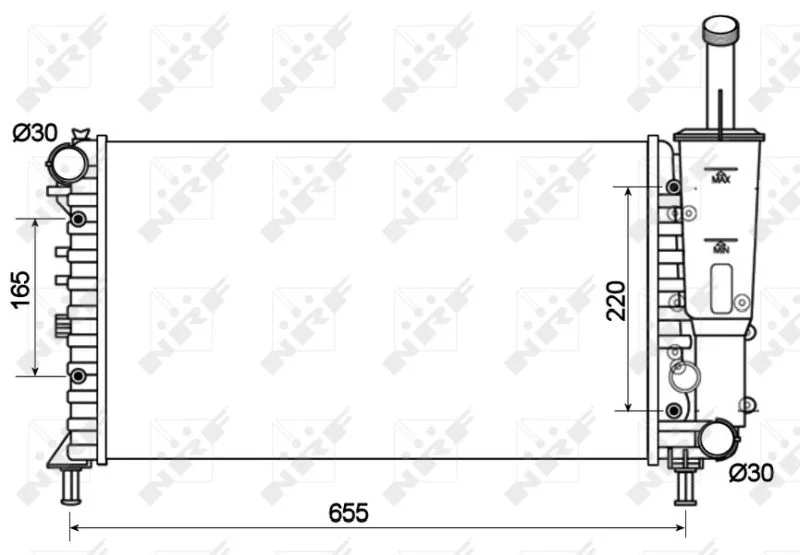 Radiador, arrefecimento do motor NRF 53124