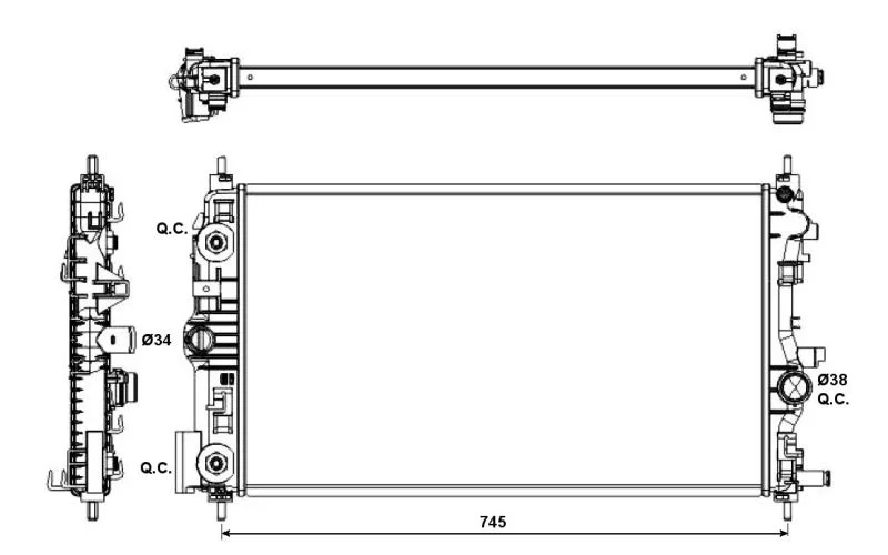 Radiator, engine cooling NRF 53143