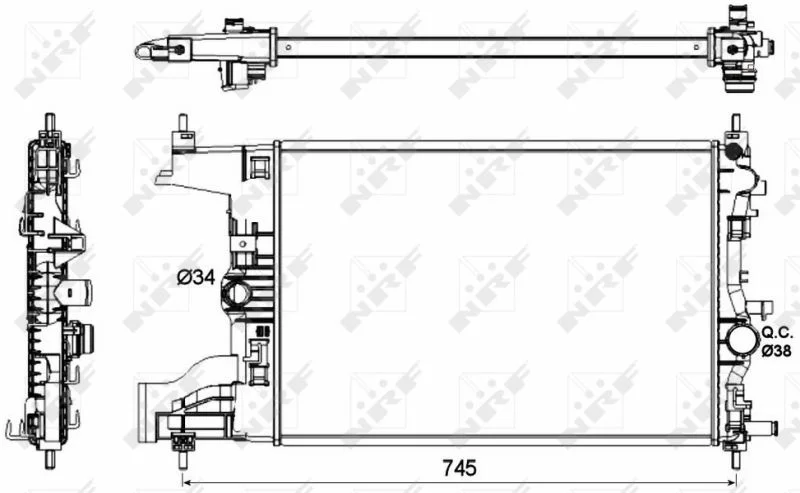 Radiator, engine cooling NRF 53148