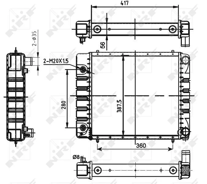 Radiador, arrefecimento do motor NRF 53149