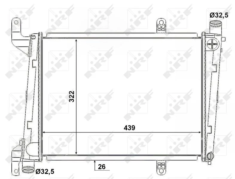 Radiator, engine cooling NRF 53193