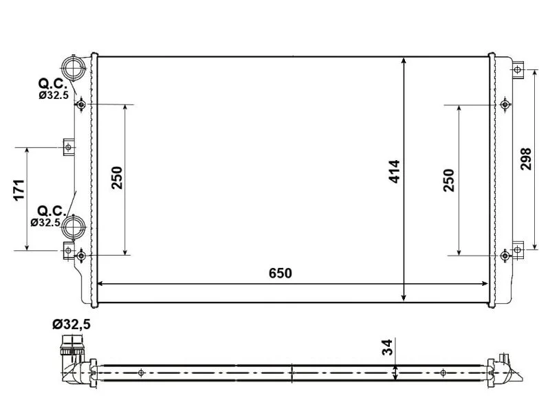 Radiator, engine cooling NRF 53406A