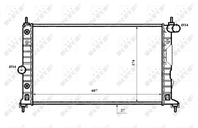 Radiador, arrefecimento do motor NRF 53844