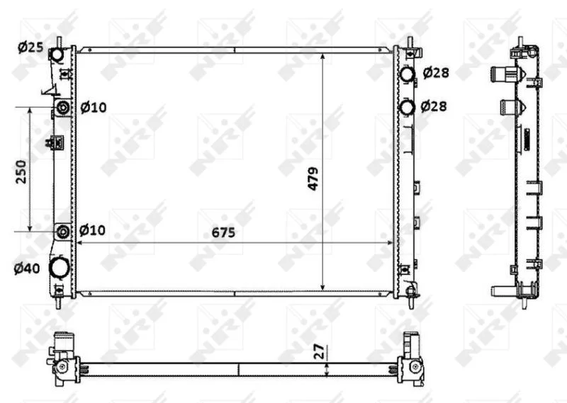 Radiador, arrefecimento do motor NRF 53887