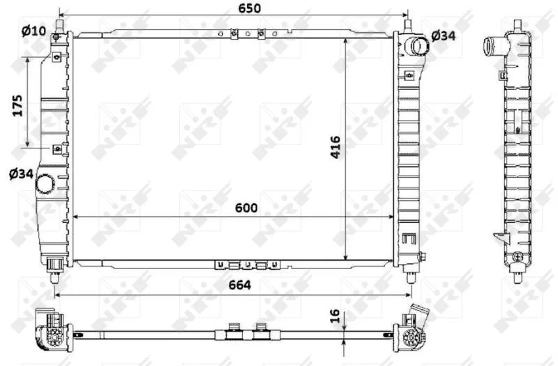 Radiador, arrefecimento do motor NRF 53902