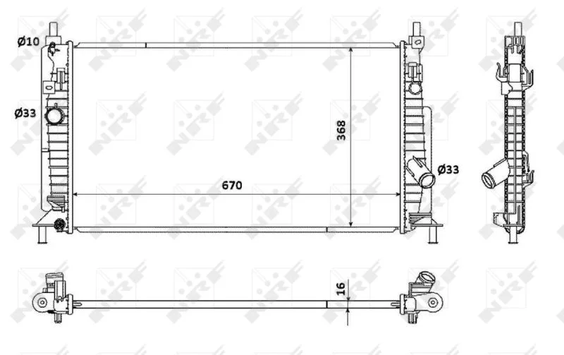 Radiador, arrefecimento do motor NRF 53905