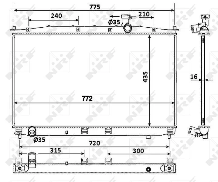 Radiador, arrefecimento do motor NRF 53942
