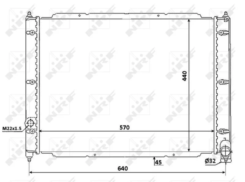 Radiador, arrefecimento do motor NRF 53944