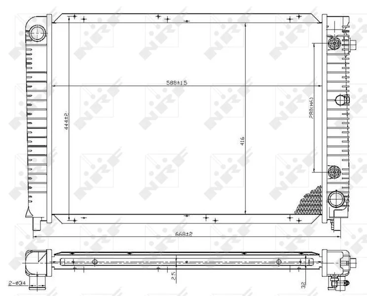 Radiator, engine cooling NRF 53953