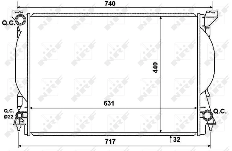 Radiador, arrefecimento do motor NRF 53957
