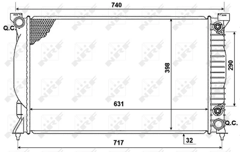 Radiador, arrefecimento do motor NRF 53958