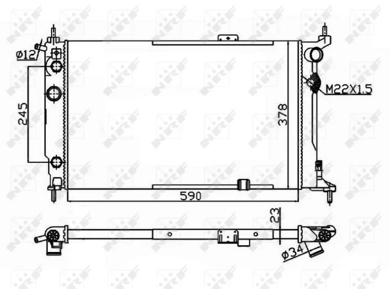 Radiator, engine cooling NRF 54201