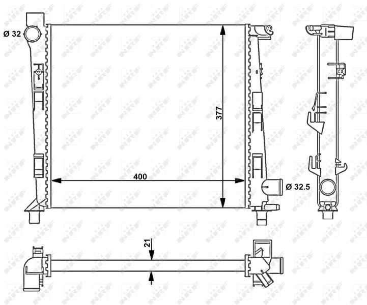 Radiador, arrefecimento do motor NRF 54717