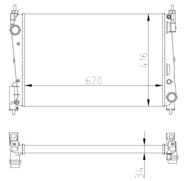 Radiator, engine cooling NRF 54752A