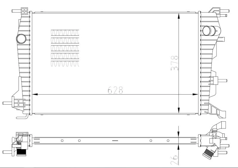 Radiator, engine cooling NRF 550004