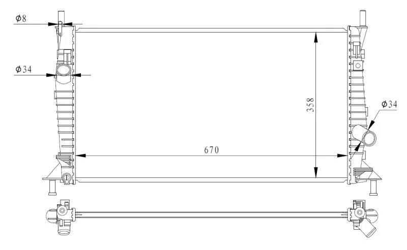 Radiator, engine cooling NRF 550014