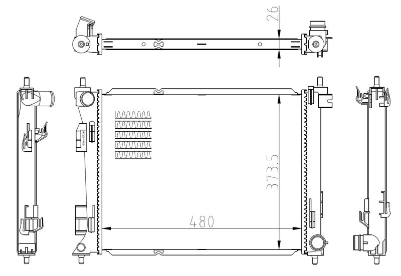 Radiador, arrefecimento do motor NRF 550039