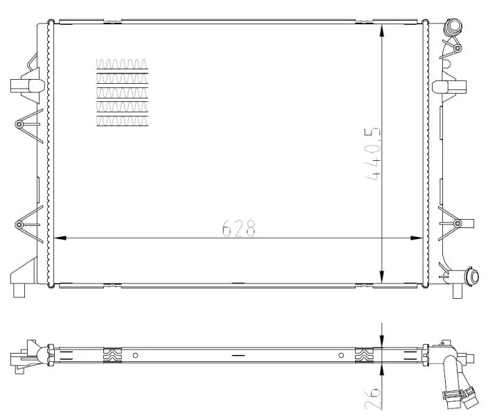 Radiador, arrefecimento do motor NRF 550089