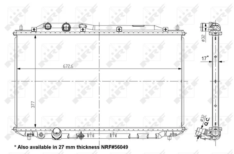 Radiator, engine cooling NRF 56050