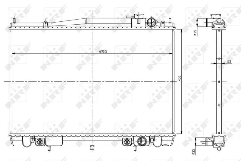 Radiator, engine cooling NRF 56084
