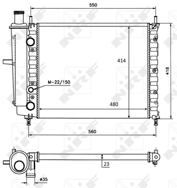 Radiador, arrefecimento do motor NRF 58016