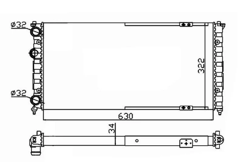 Radiator, engine cooling NRF 58135