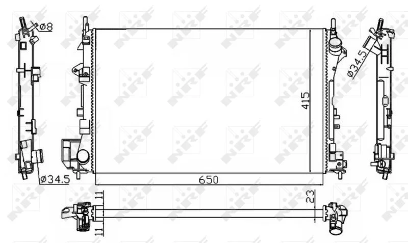 Radiador, arrefecimento do motor NRF 58203A