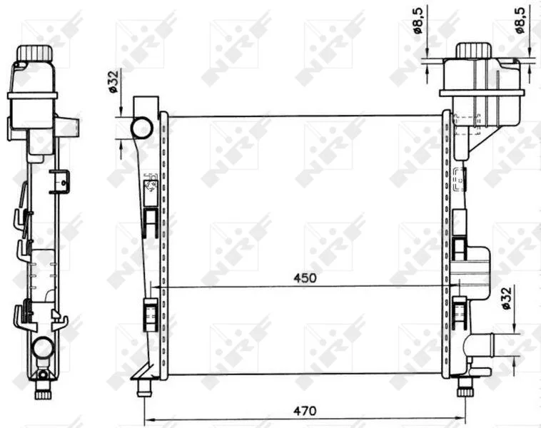Radiador, arrefecimento do motor NRF 58252