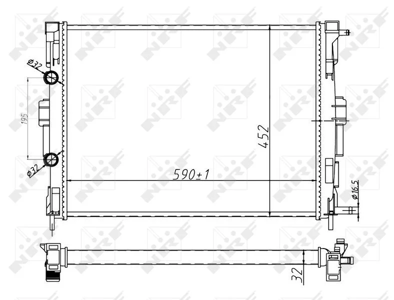 Radiador, arrefecimento do motor NRF 58329A