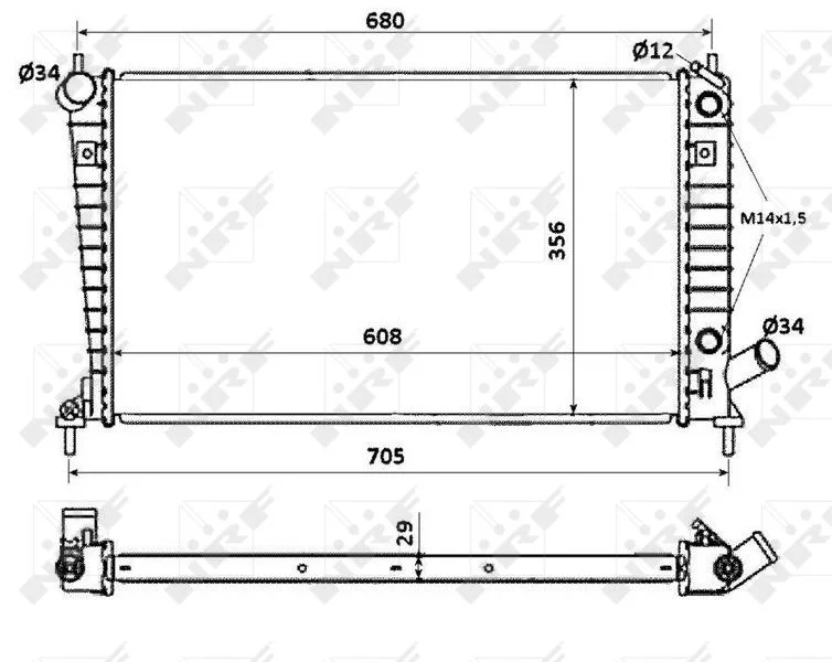 Radiador, arrefecimento do motor NRF 58349