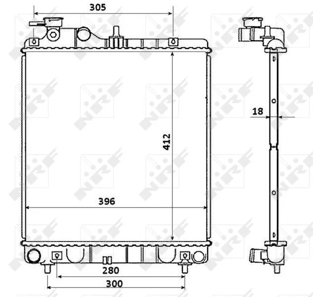 Radiator, engine cooling NRF 58354