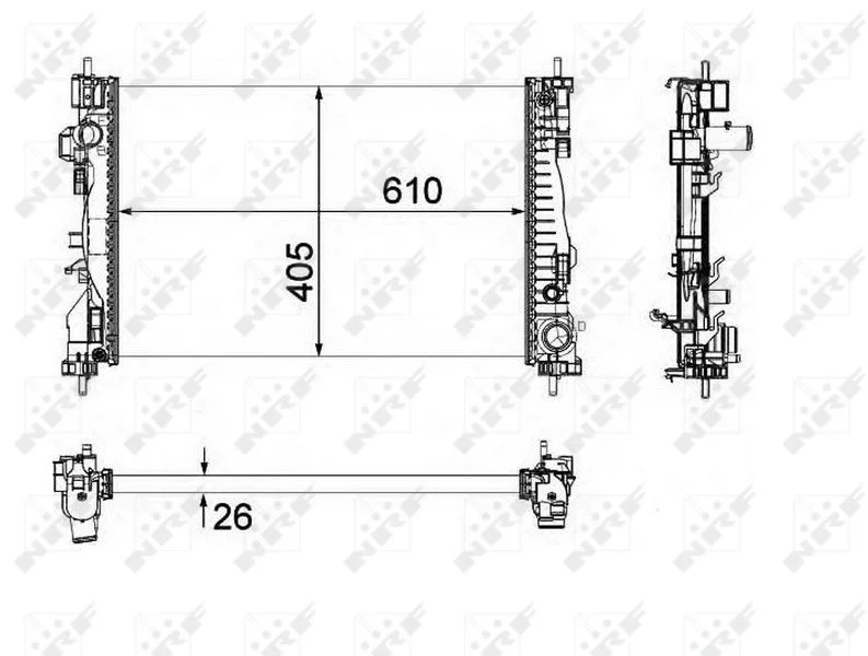 Radiador, arrefecimento do motor NRF 58492