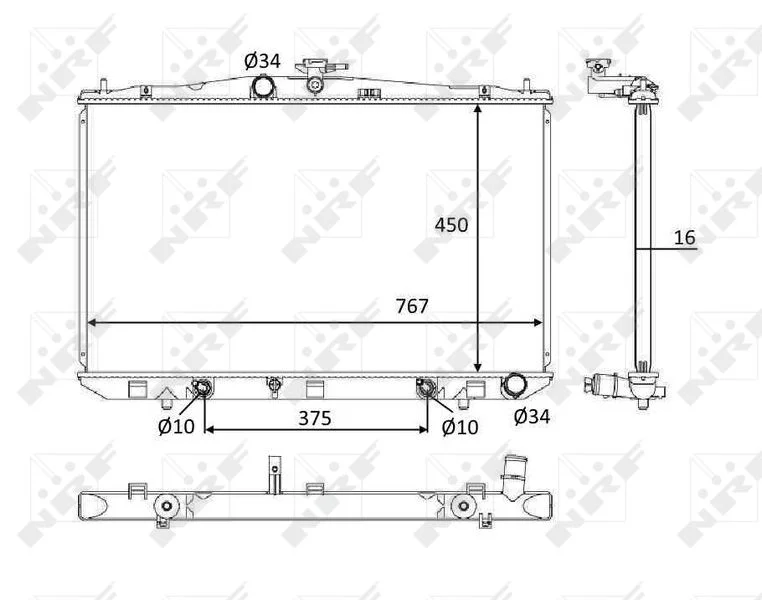 Radiator, engine cooling NRF 58610